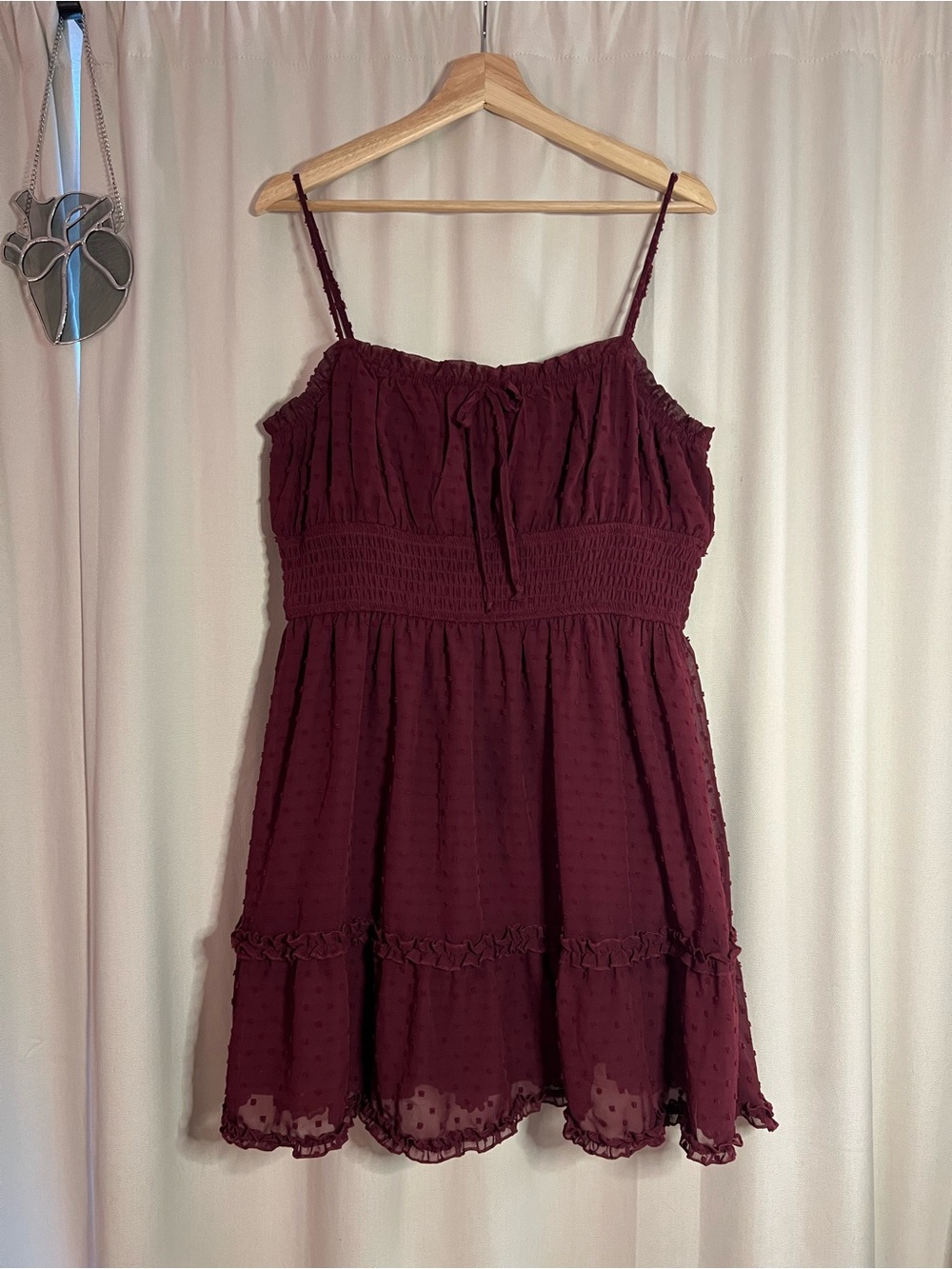Trixxi Burgundy Spaghetti Strap Mini Dress